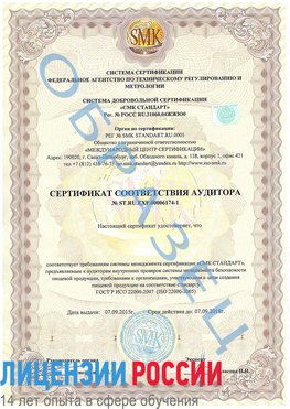 Образец сертификата соответствия аудитора №ST.RU.EXP.00006174-1 Крымск Сертификат ISO 22000